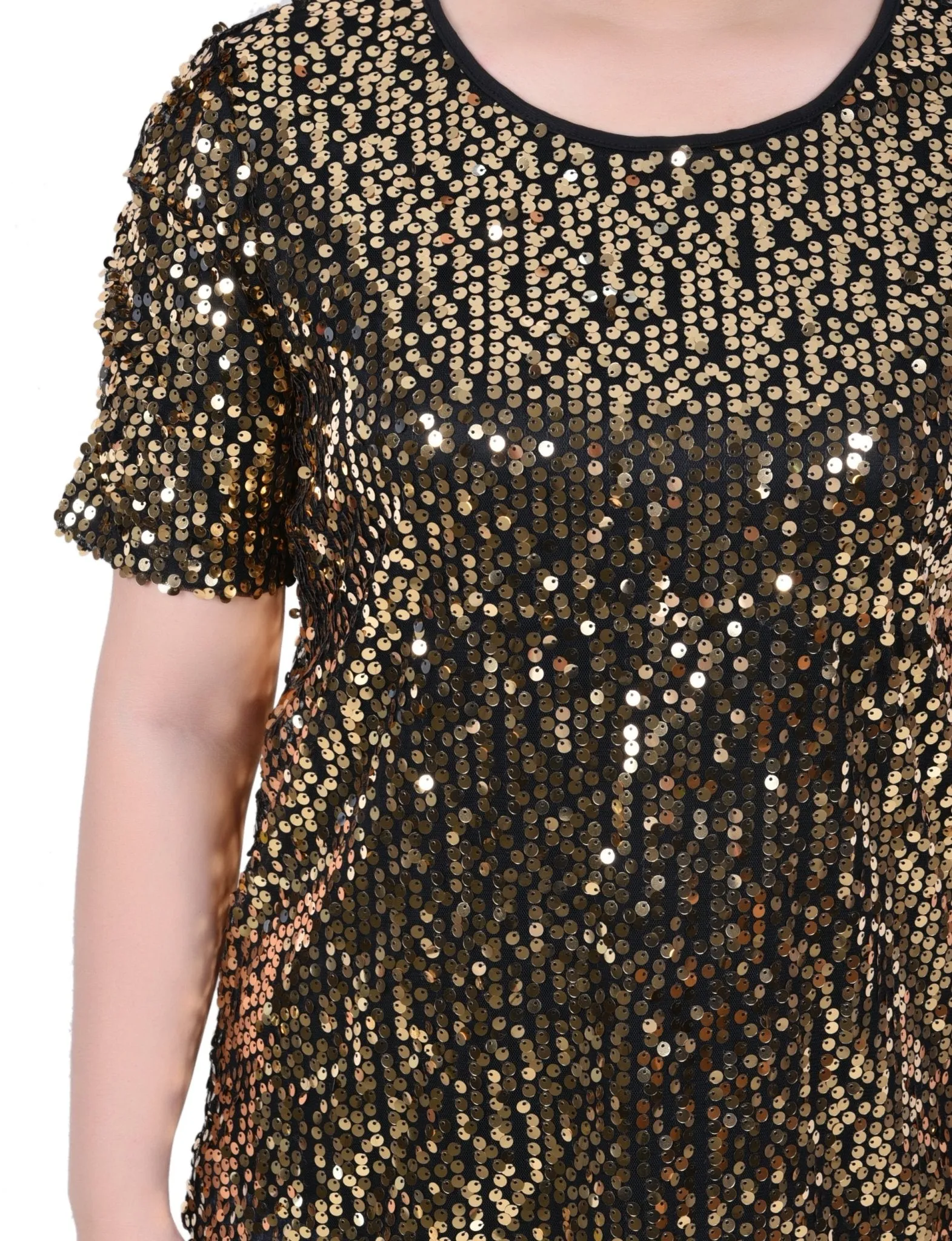 Short Sleeve Sequined Top - Petite