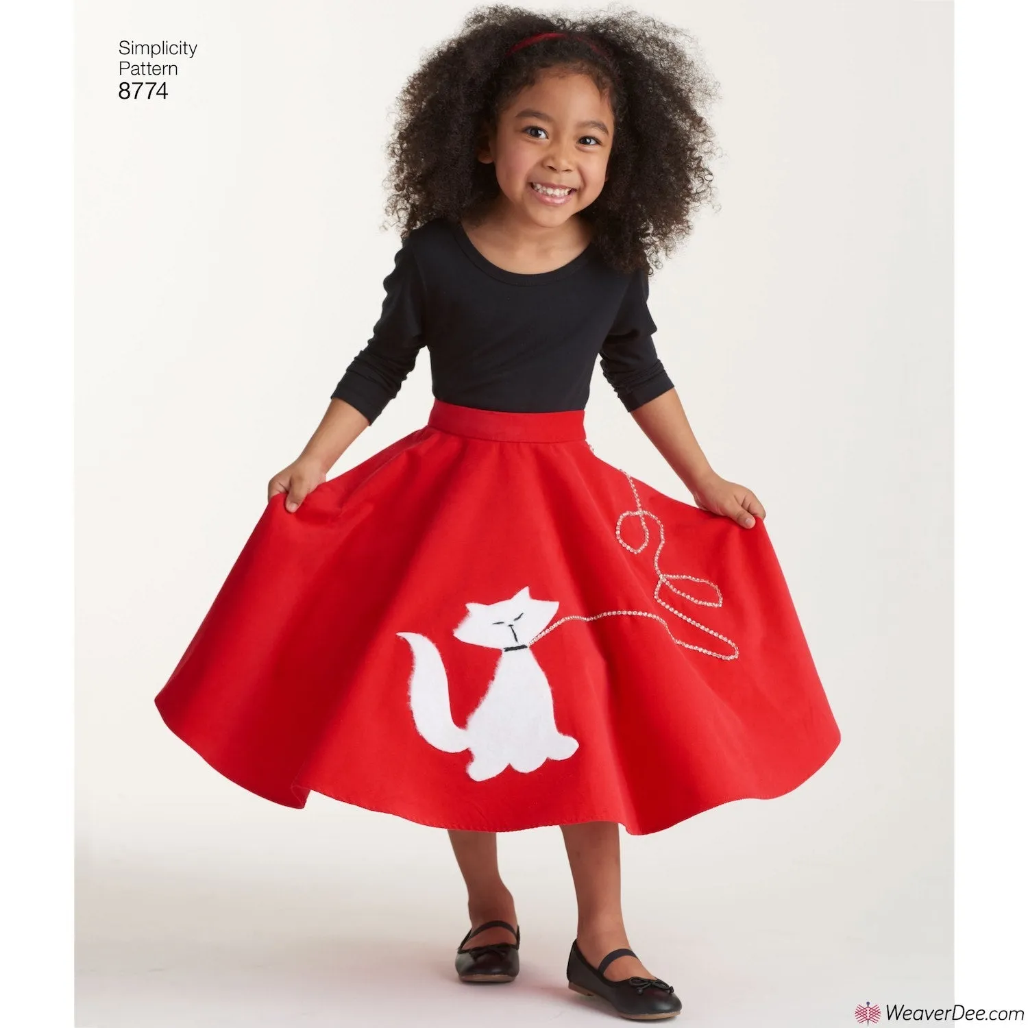 Simplicity Pattern S8774 Children's & Girls' Retro 1950s Poodle Skirt Costumes