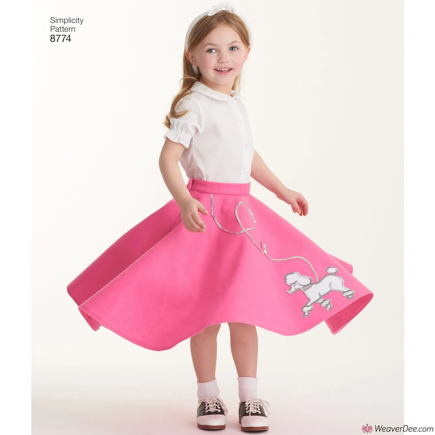 Simplicity Pattern S8774 Children's & Girls' Retro 1950s Poodle Skirt Costumes