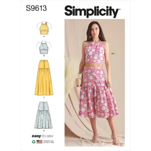 Simplicity Sewing Pattern S9613 Misses' Top and Skirts