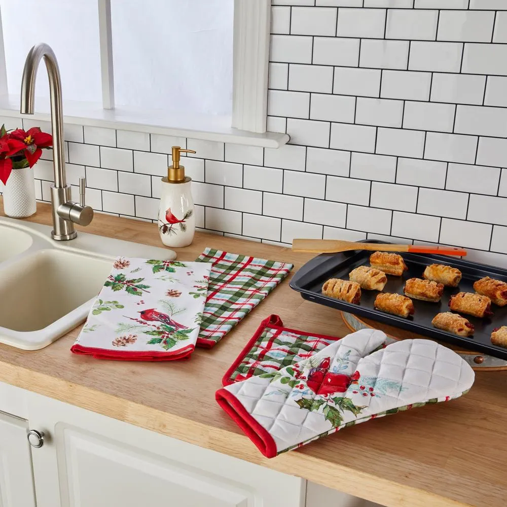 SKL Home By Saturday Knight Ltd Berry Cardinal Oven Mitt And Pot Holder Set - 8X8", Multi