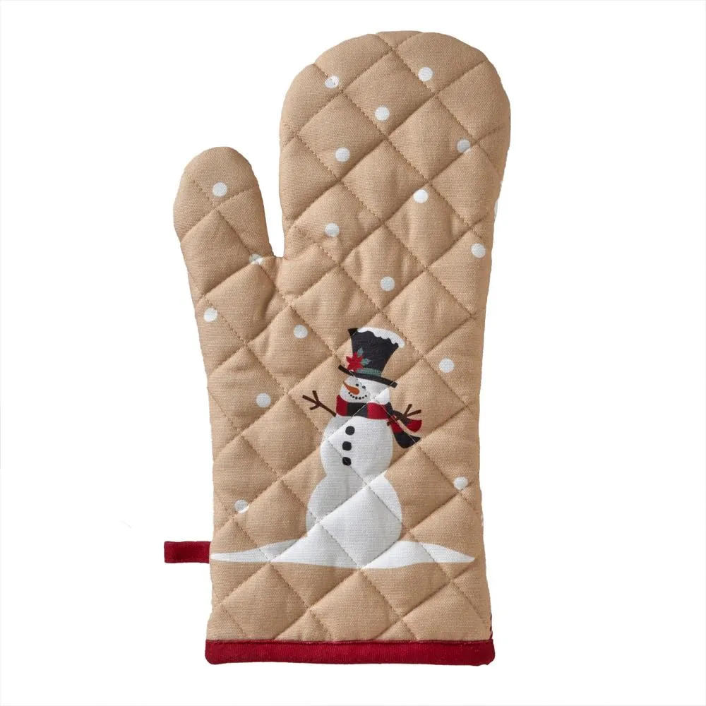 SKL Home By Saturday Knight Ltd Rustic Plaid Snowman Oven Mitt And Pot Holder Set - 2-Count - 8X8", Multi