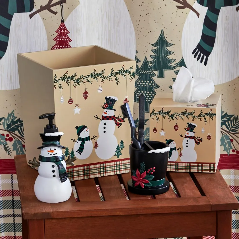 SKL Home By Saturday Knight Ltd Rustic Plaid Snowman Tissue Dispenser - 5.83X5.87X5.8", Multi