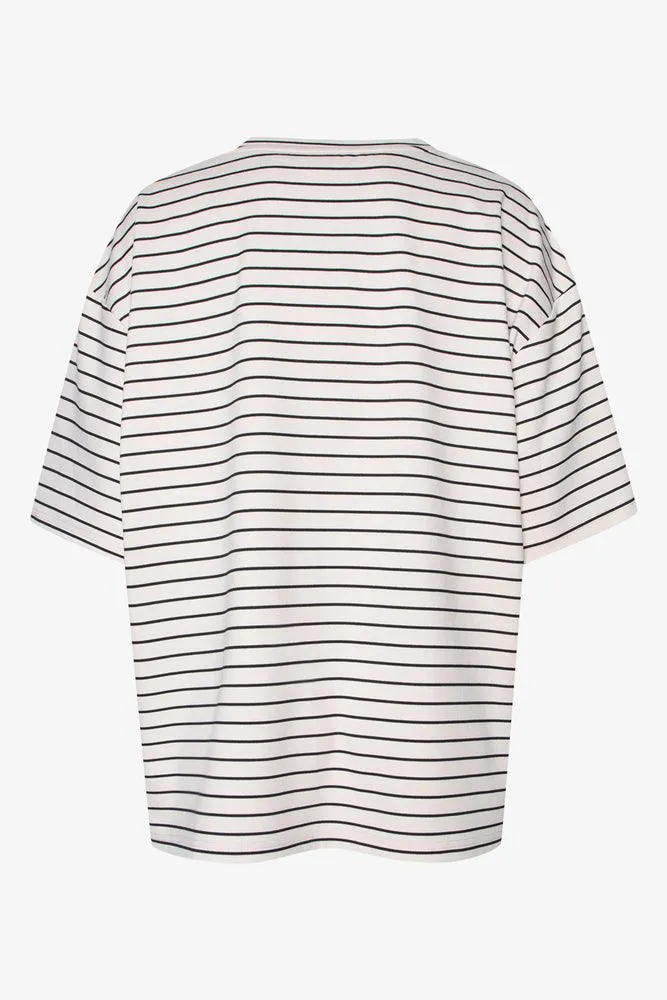 Striped Oversized T-Shirt Natural