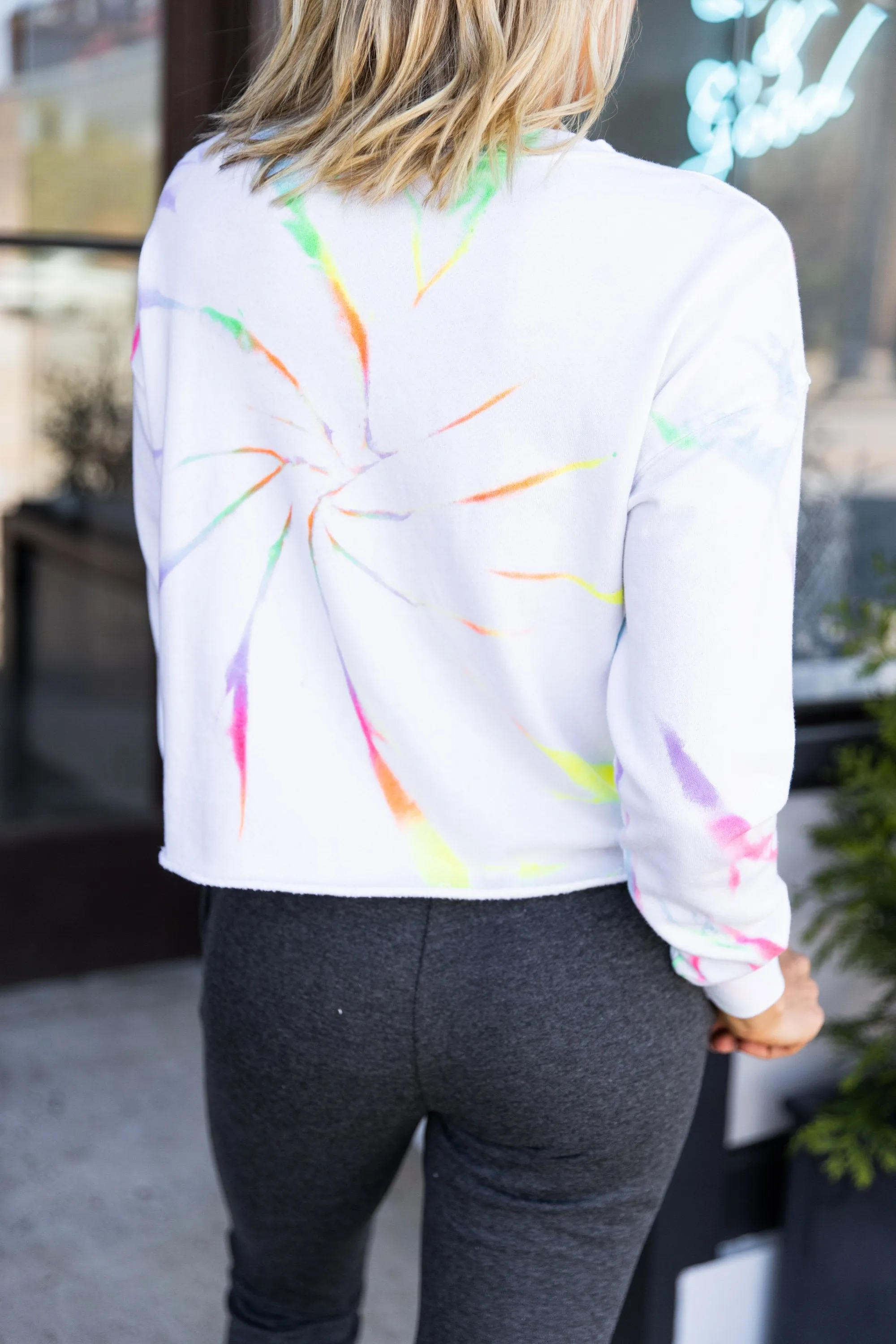 Summer Ready White Tie Dye Sweatshirt