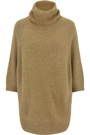 Turtleneck Poncho Sweater