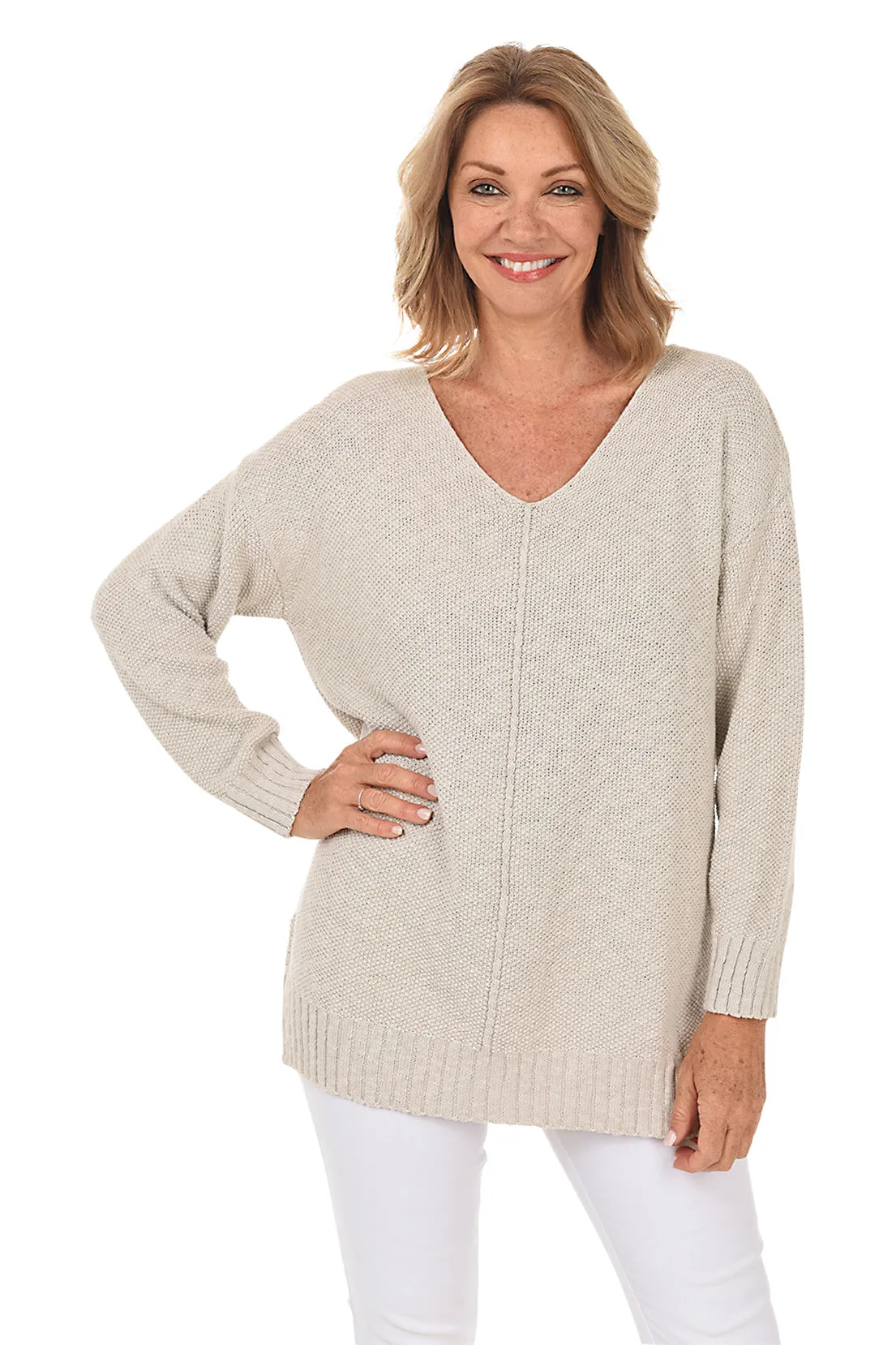 V-Neck Tunic Sweater