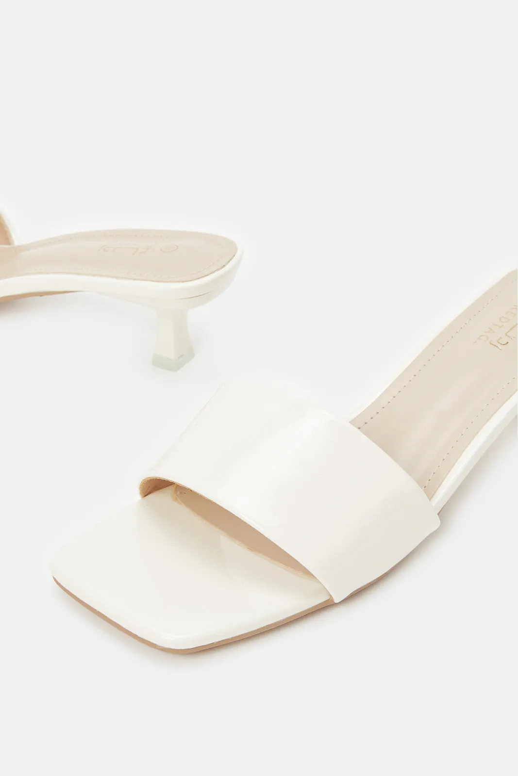 Women Ivory Patent Mule