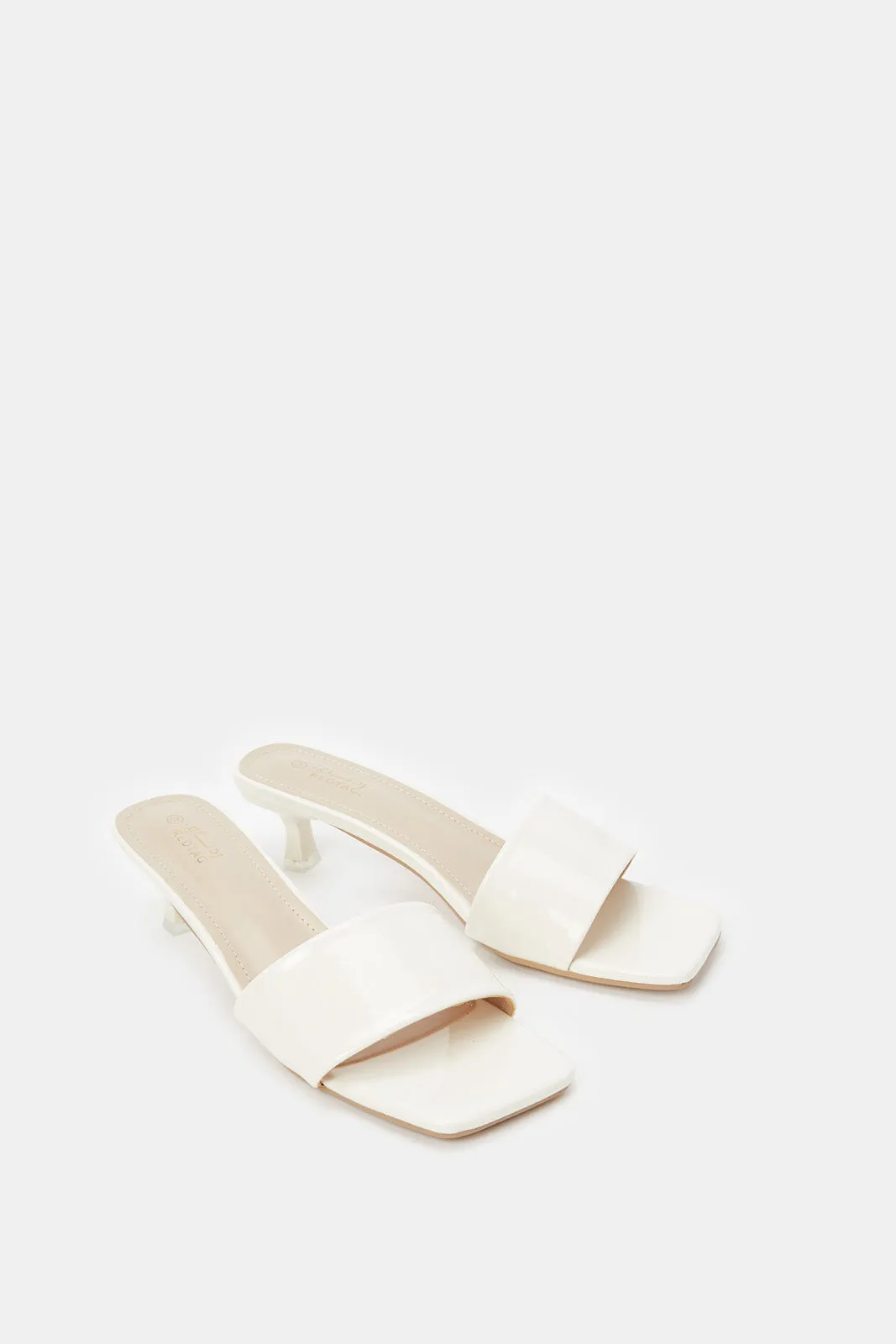 Women Ivory Patent Mule